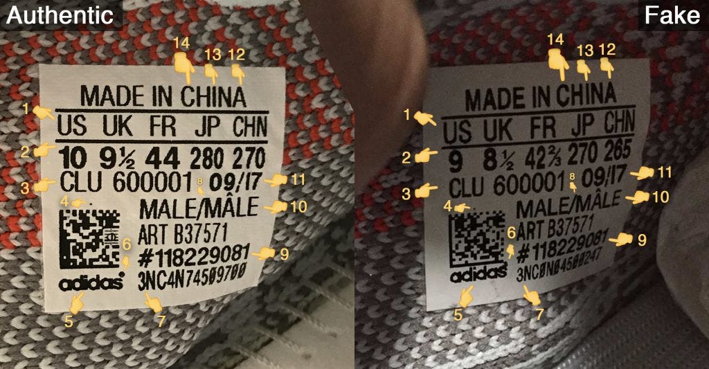 fake yeezys size 1