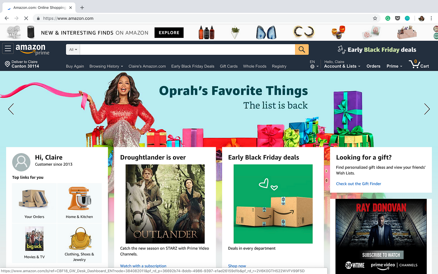 Dear Amazon: love your service, hate your homepage | by Claire Beth | UX  Collective