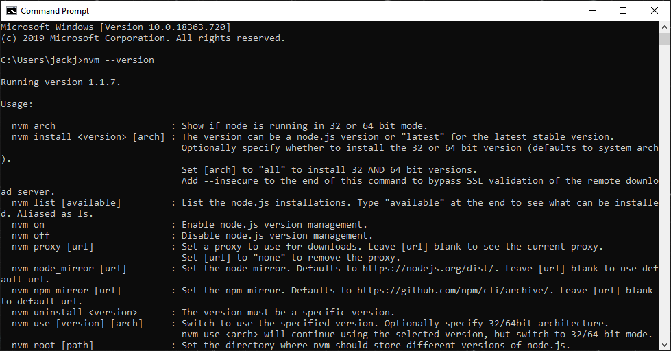 nvm install node v11.4.0 arm32