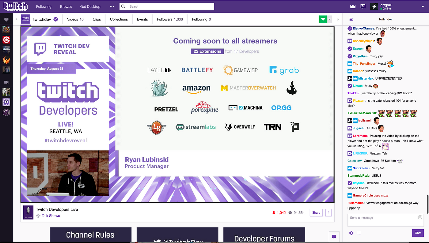 The future of live streaming on Twitch is interactive — official launch of  extensions | by Geert Faber | ExMachinaGroup | Medium