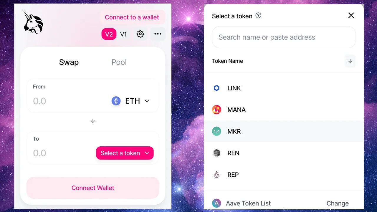 Uniswap DeFi platform
