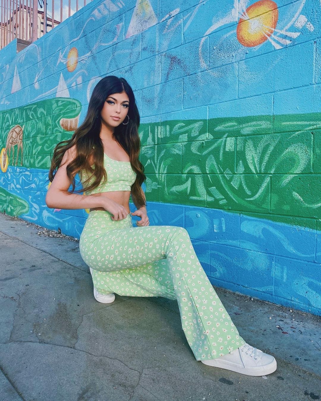 TikTok star Loren Grey wearing a crop top
