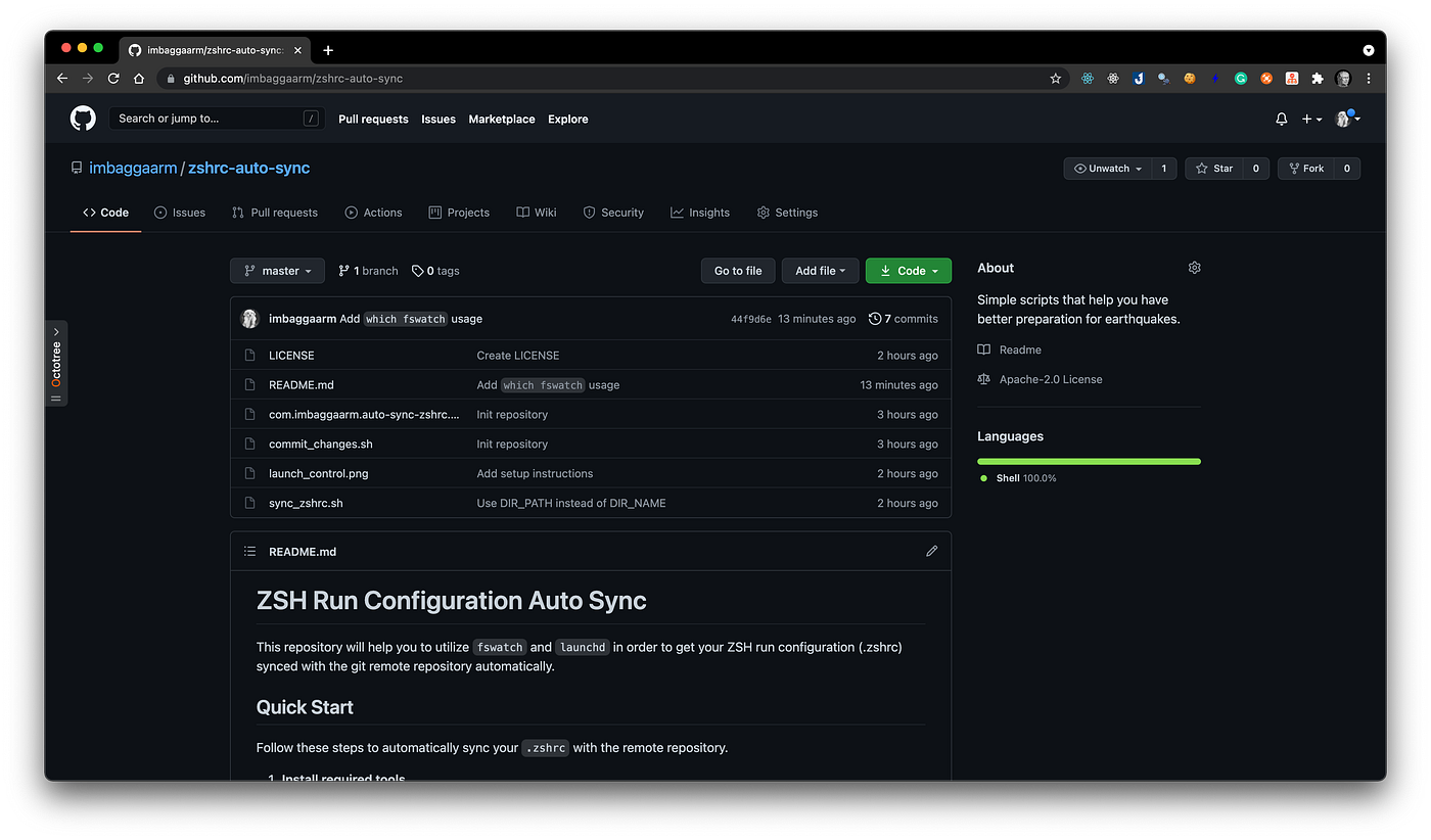 Organize and auto back up your .zshrc files to Github by Tai Duong