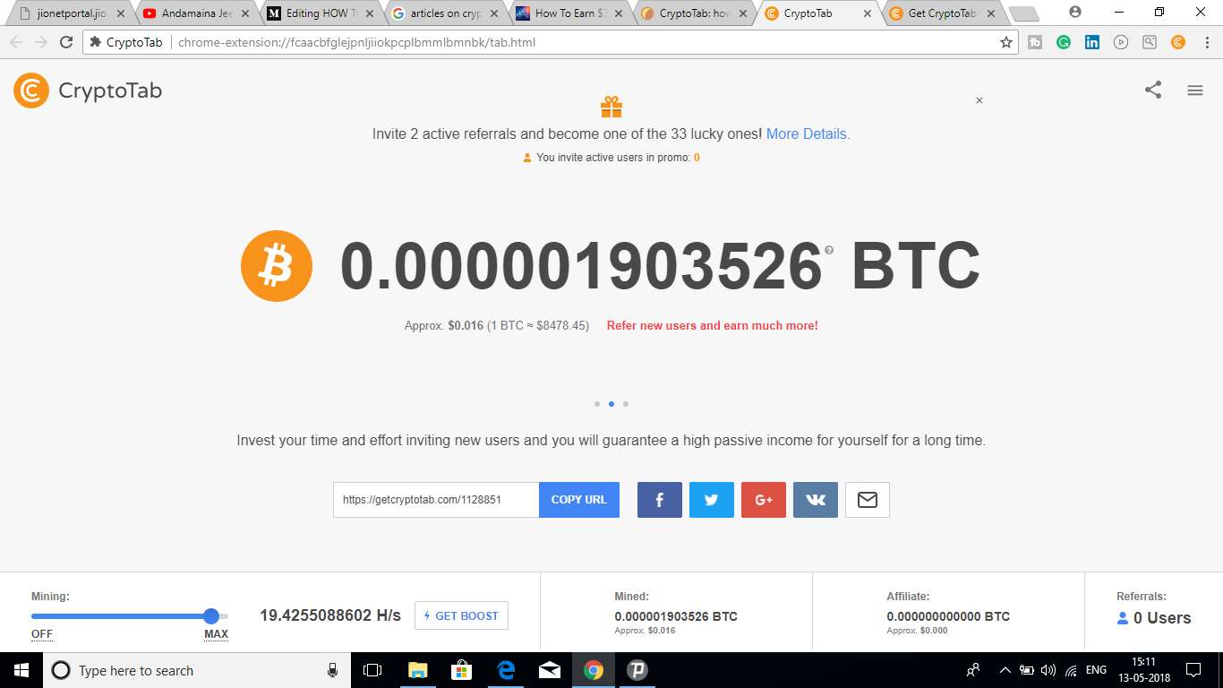 How To Earn Money 10 000 Per Month Using Crypto Tab To Bitcoin - 