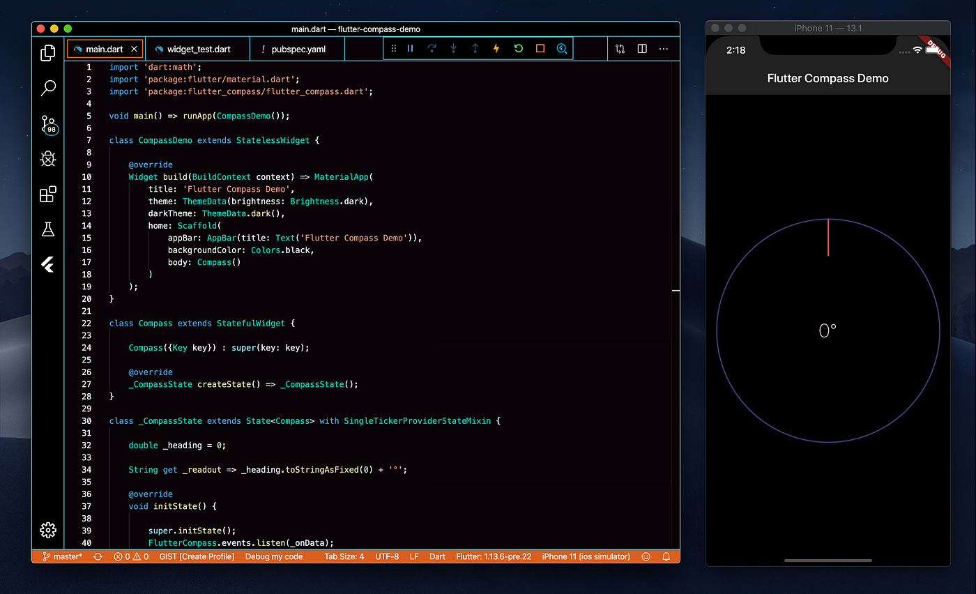 Build a Compass App in Flutter. How to Build a Simple Compass App with… |  by Kenneth Reilly | ITNEXT