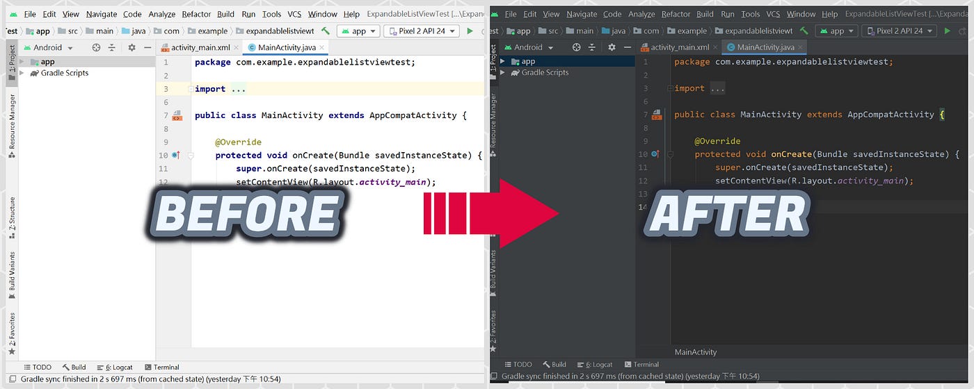 Android Studio 如何設定黑色背景主題 Quarter Life Medium