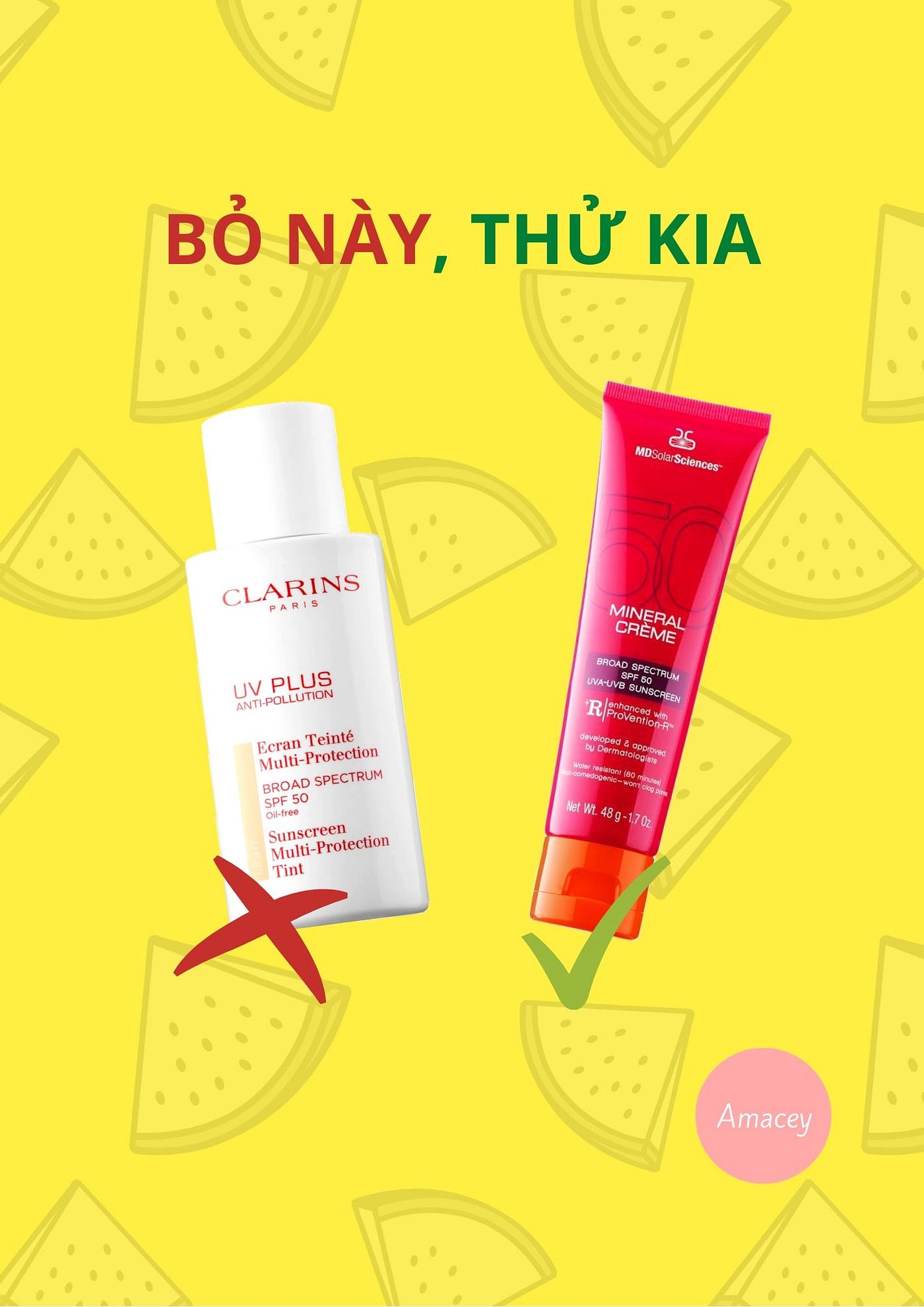 Thay thế kem chống nắng Clarins Anti- Pollution SPF50 với MDSolarSciences Mineral Creme SPF50