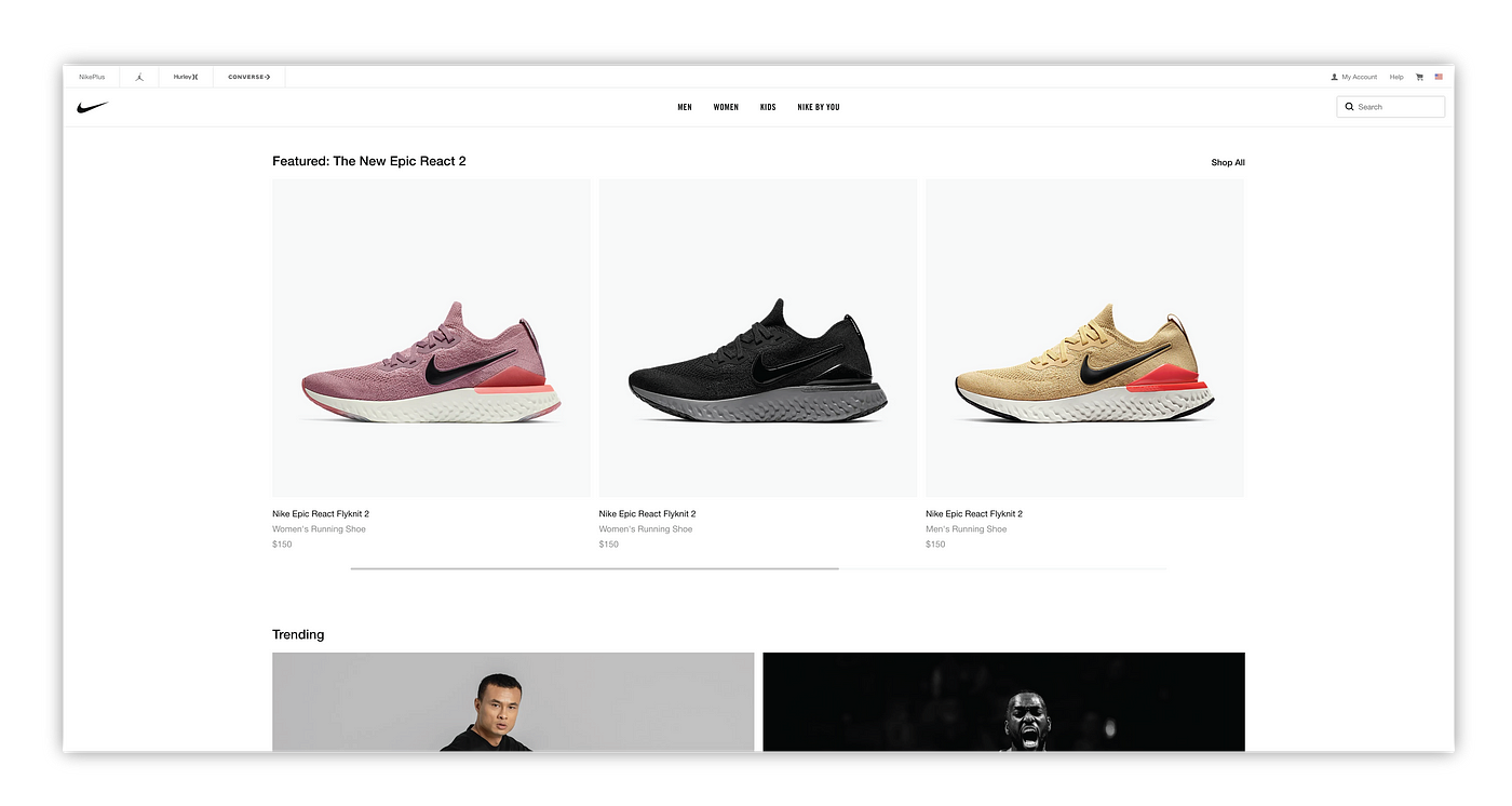 I couldn't find my shoes online, so I redesigned Nike's website — a UX case  study | by Lance Essner | UX Collective