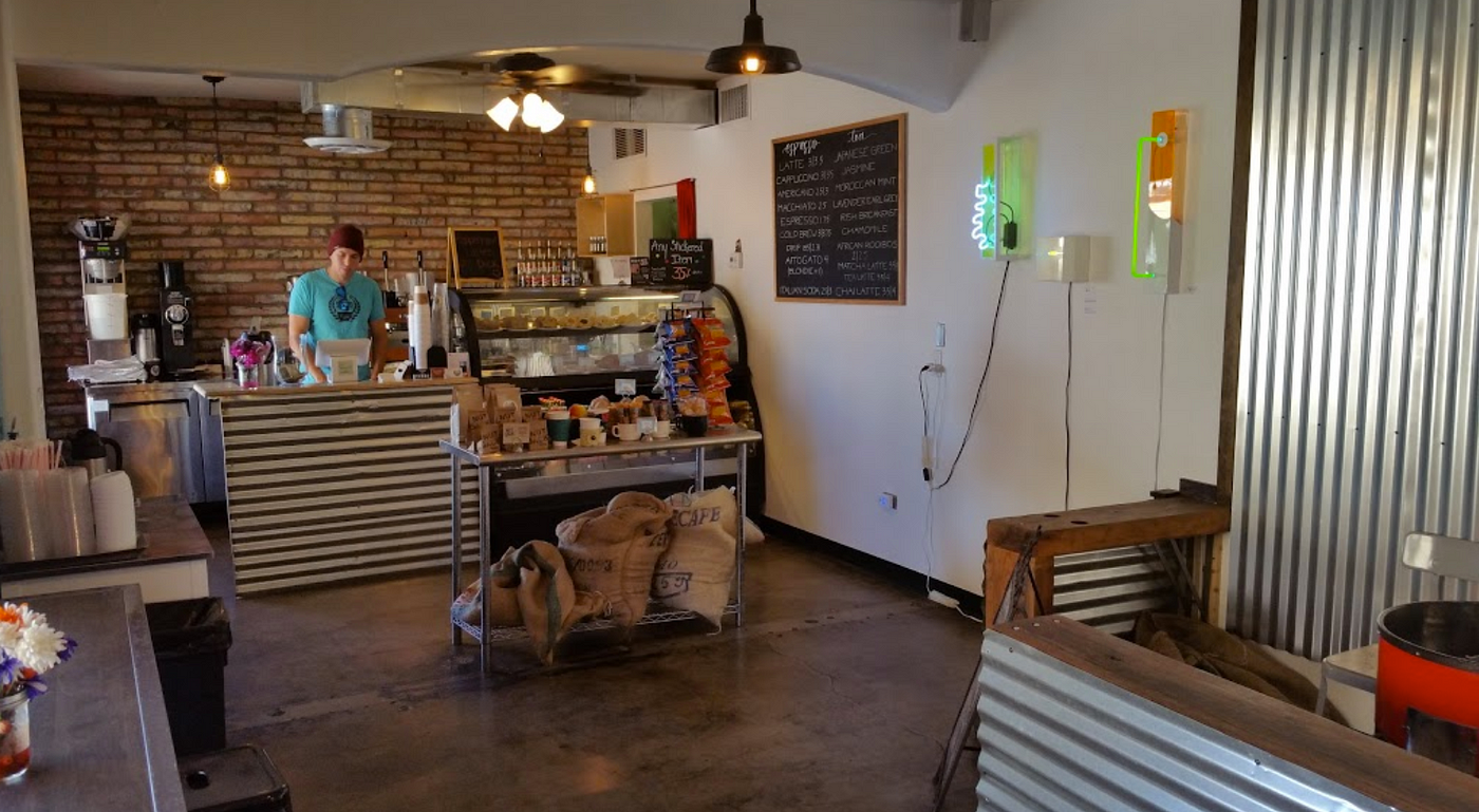 The front counter at King Coffee in Tempe, AZ