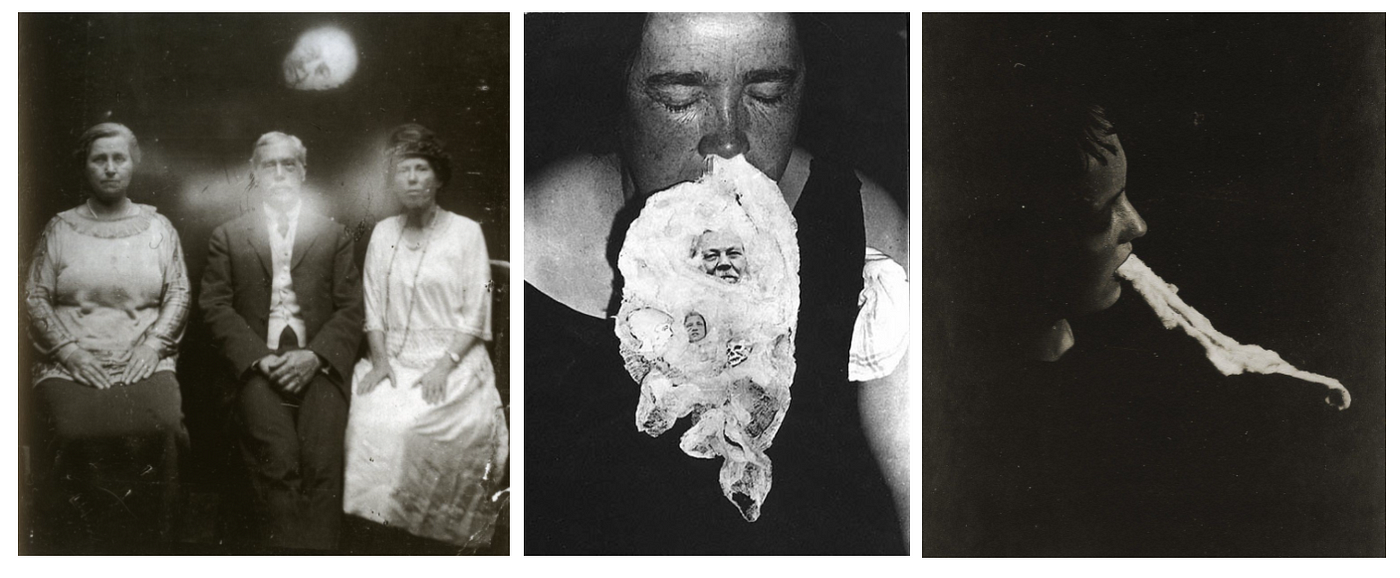 Ectoplasm photographs from 1890s. 