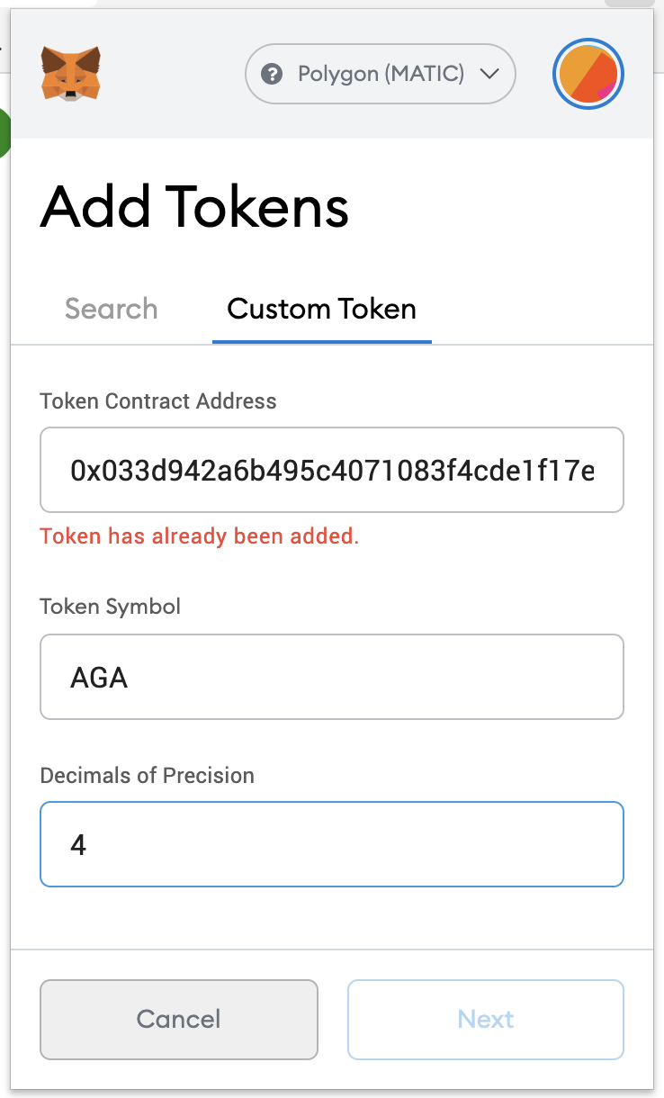 Using AGA and AGAr on Polygon (MATIC) by TomaszAGAToken AGA Token