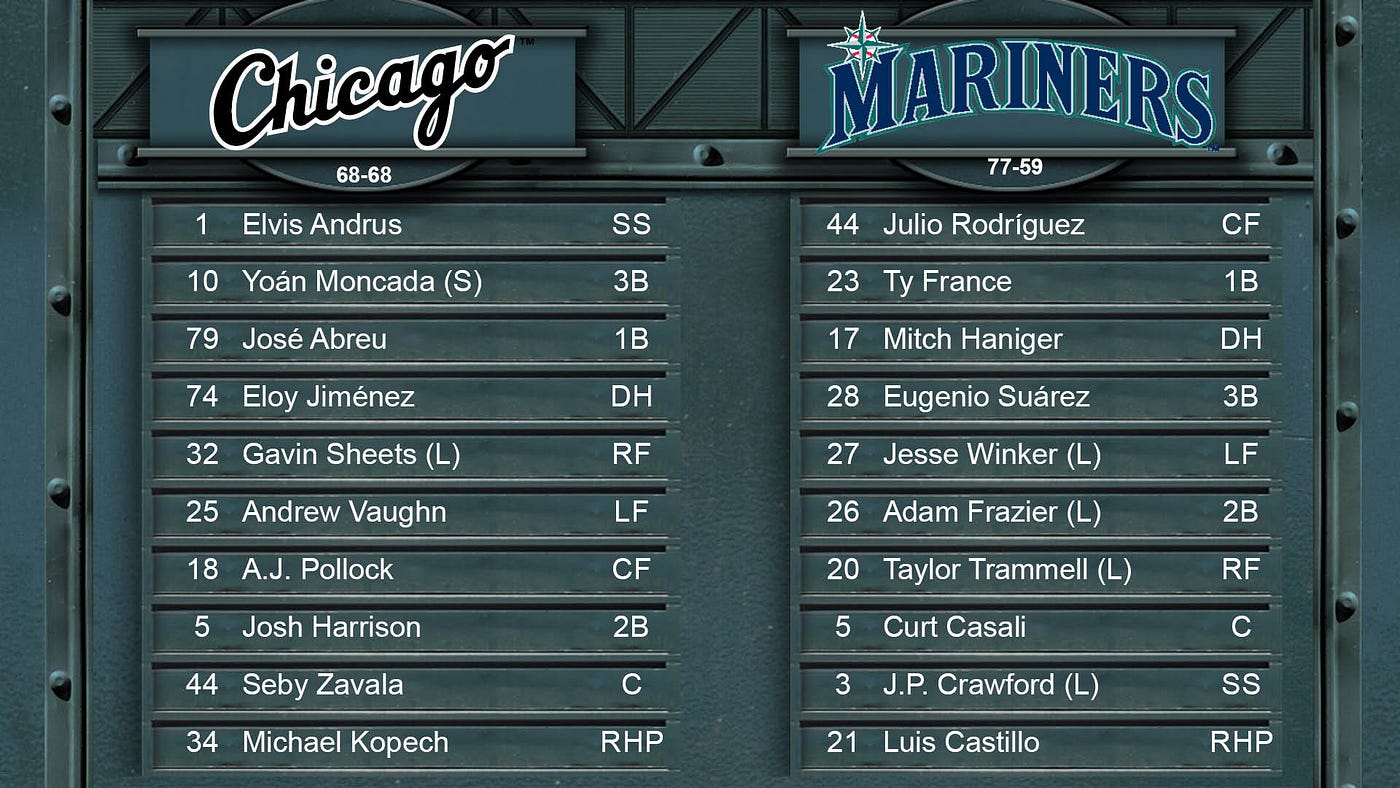 Mariners GameDay — Sept. 7 vs. Chicago-AL | by Mariners PR | From the  Corner of Edgar & Dave