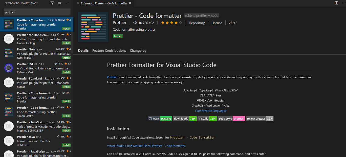 visual studio javascript intellisense formatter