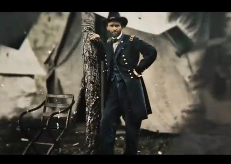 A still from Grant, of a photograph of the actual General Grant.