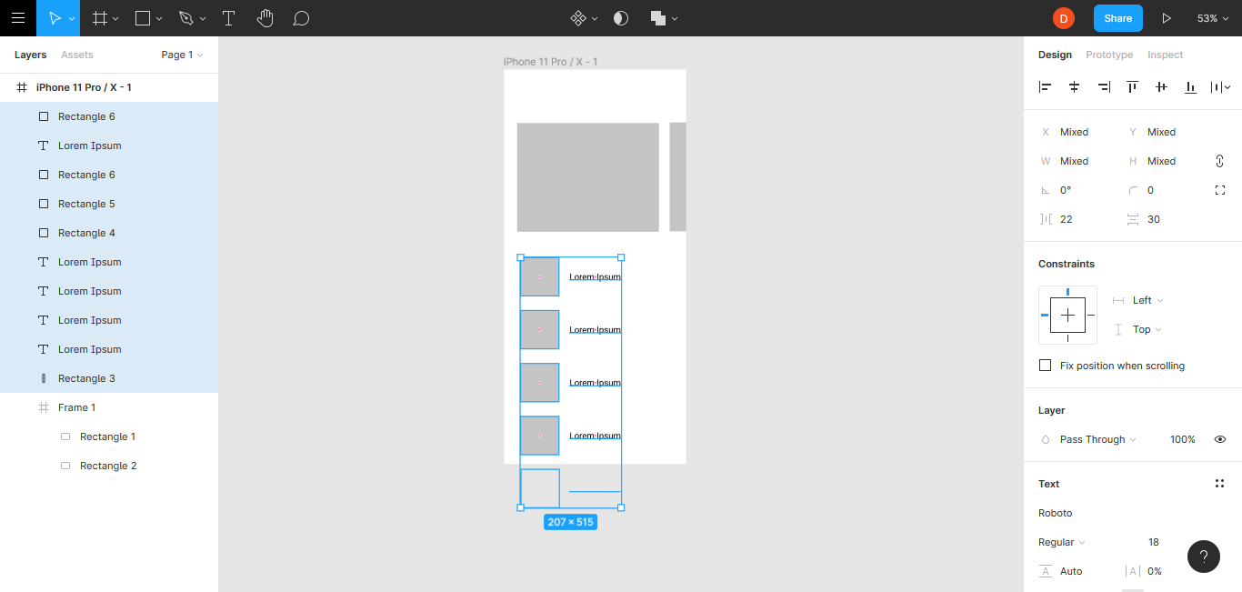 figma design vertical and horizontal scrolling Bootcamp