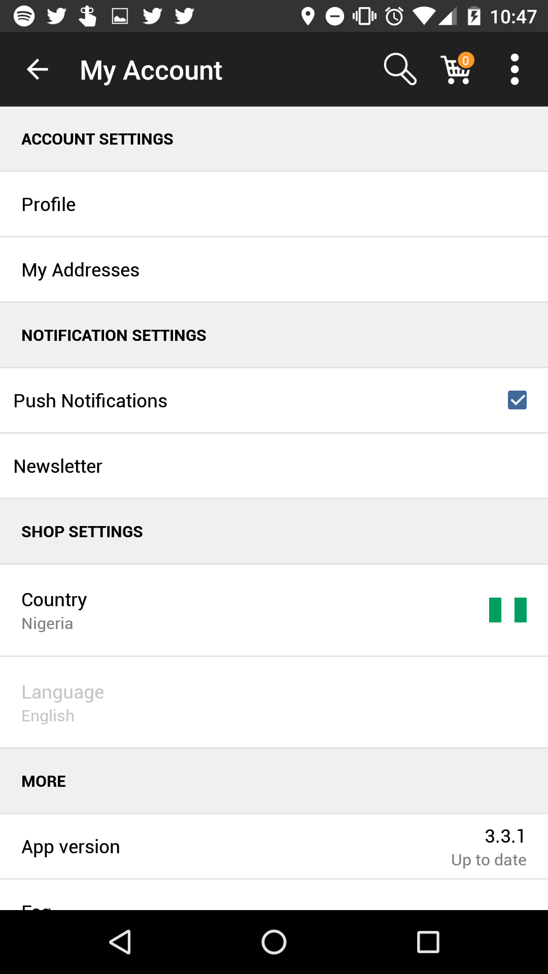 Day 7 of 100 Jumia app settings screen redesign by Chimdindu Aneke