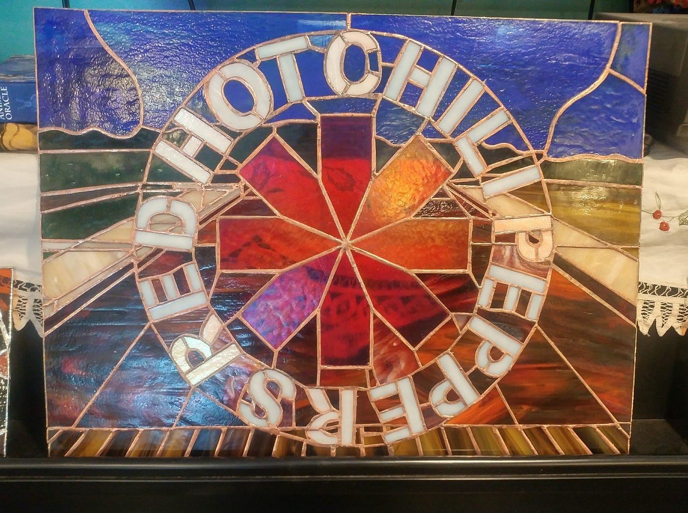 Making A Stained Glass Version Of The Red Hot Chili Peppers Logo Californication Album Cover By Jim Dee Hawthorne Crow Medium