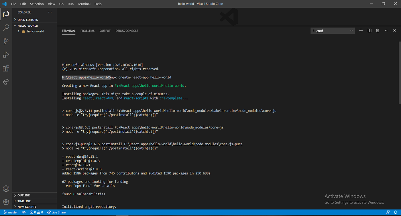 Get started with the first app in React | by Shivam Tarone | Live to ...