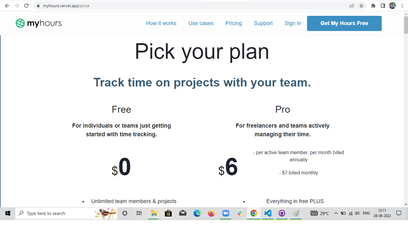 Pricing Page