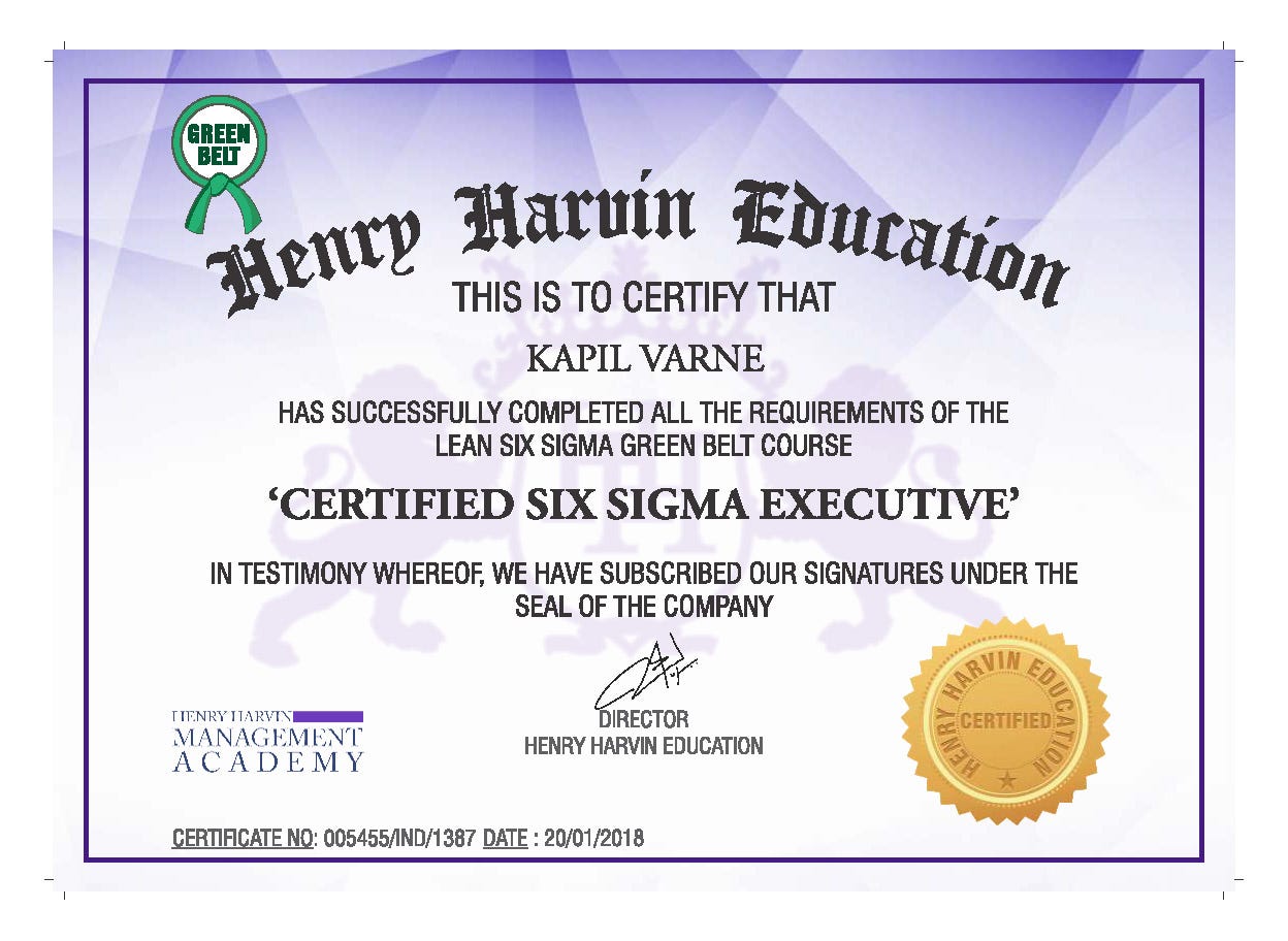 6 sigma online certification