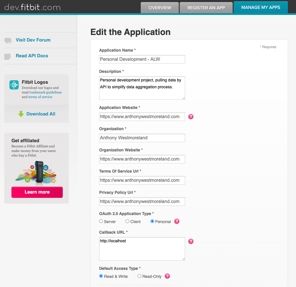 Access Fitbit Data via API through Postman | by Anthony Westmoreland |  Analytics Vidhya | Medium