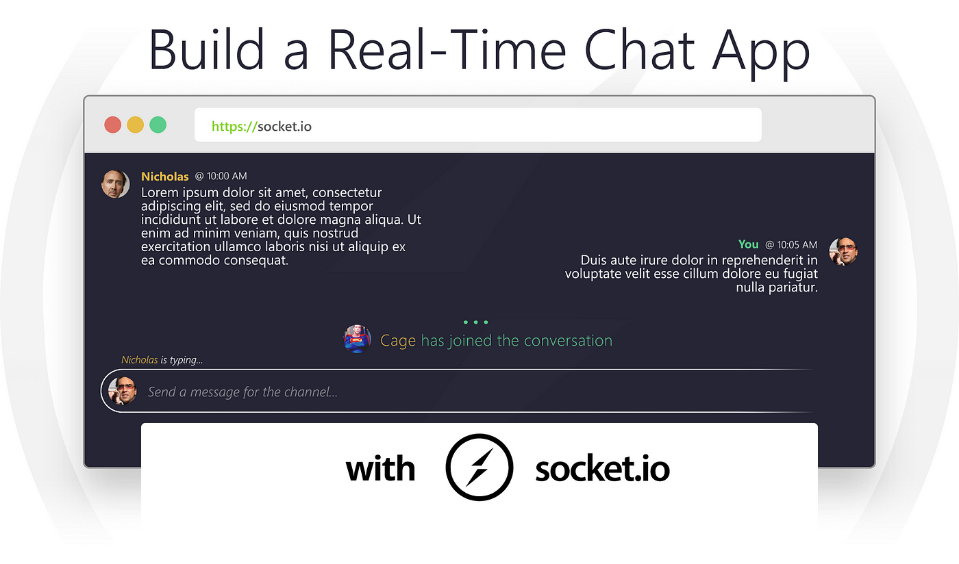 Real time chat app built in JavaScript with Socket.IO