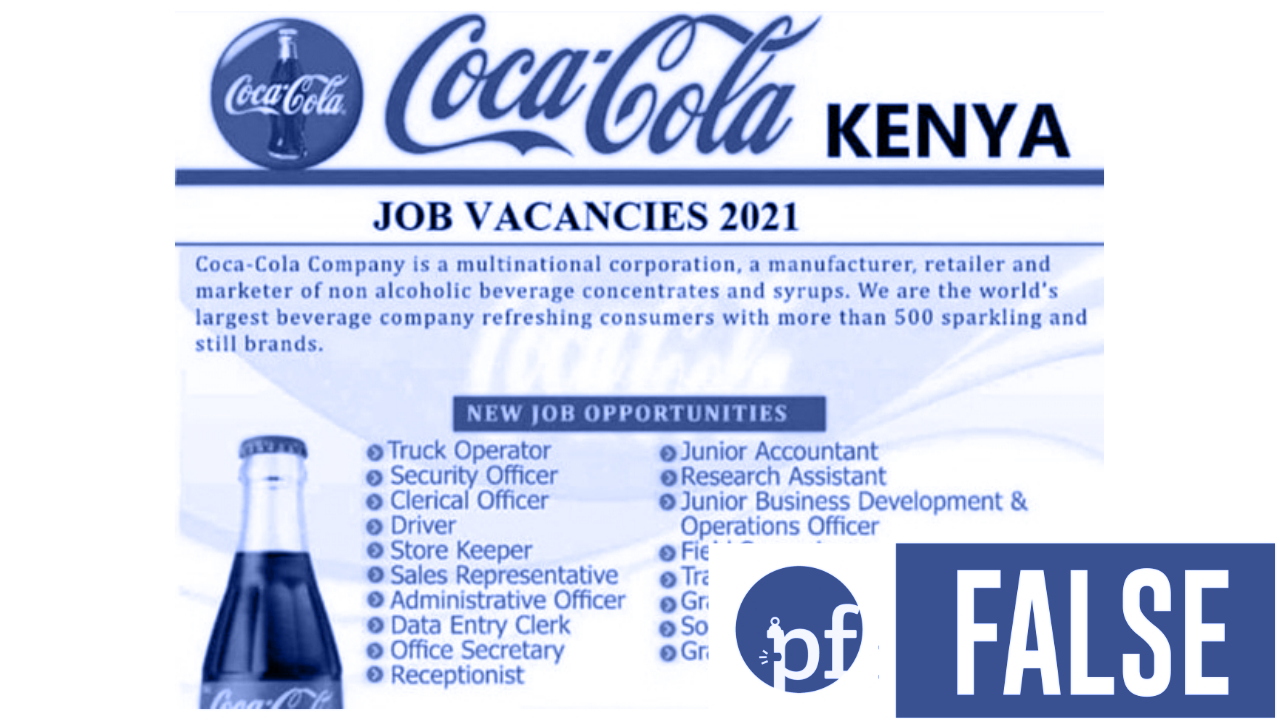 Is This Poster Advertising Various Jobs From Coca Cola Kenya By Code   1*j2 Vs3zt1edOLkHyiR X2g 