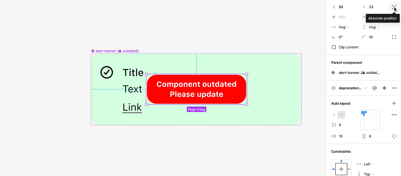 A screenshot of a Figma component with a large red box in the middle of it