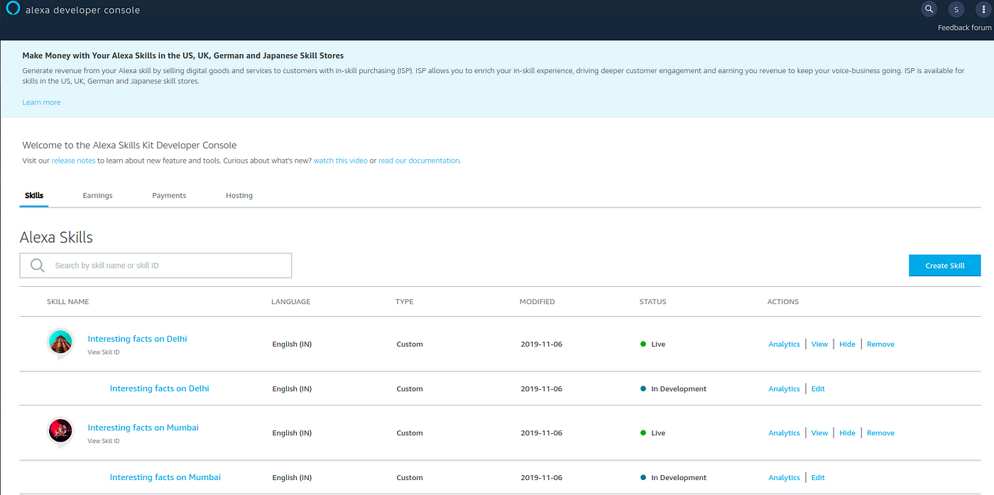 How To Build Alexa skill on Alexa Developer Console | by Sahastra Kishore |  Medium