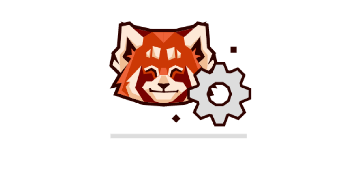 Redpanda mascot with settings symbol