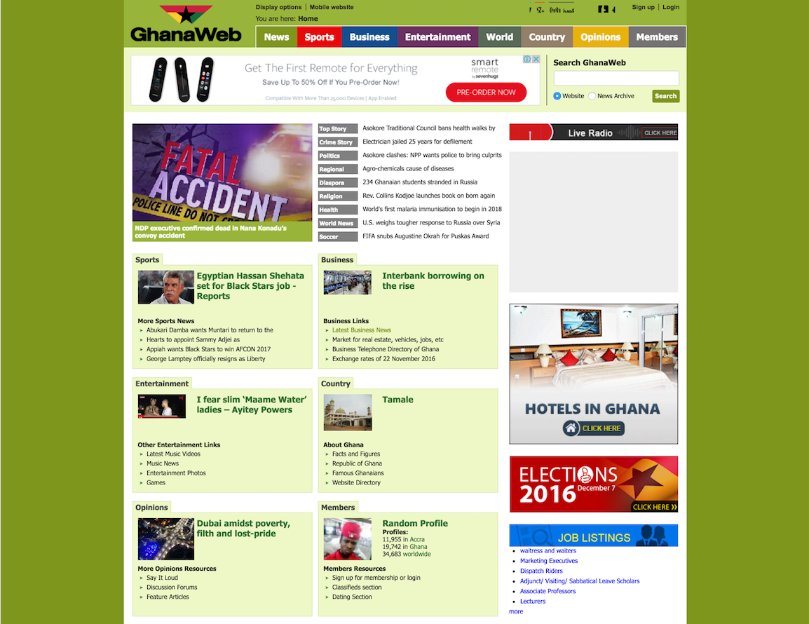 UI Design I Redesigned Ghanaweb’s Homepage by JosephAlbert Kuuire