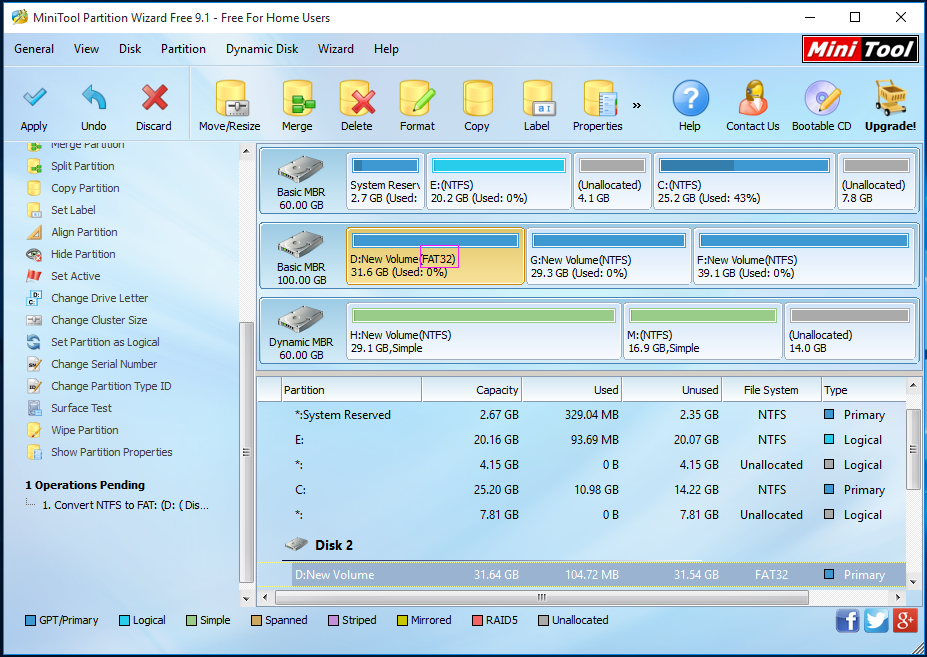 Convert NTFS to FAT32 in External Hard Drive without Losing Data by