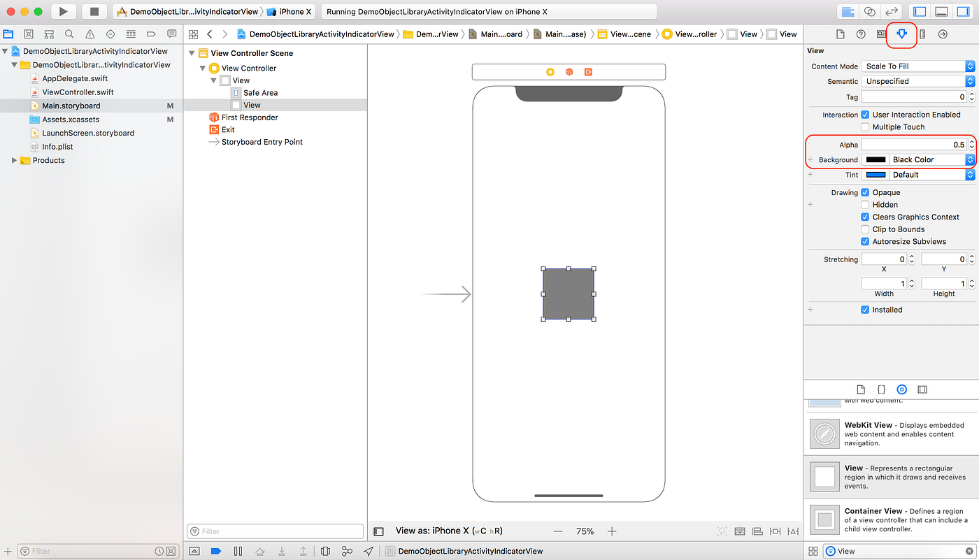 簡易說明Xcode』Object Library的Activity Indicator View by Shin