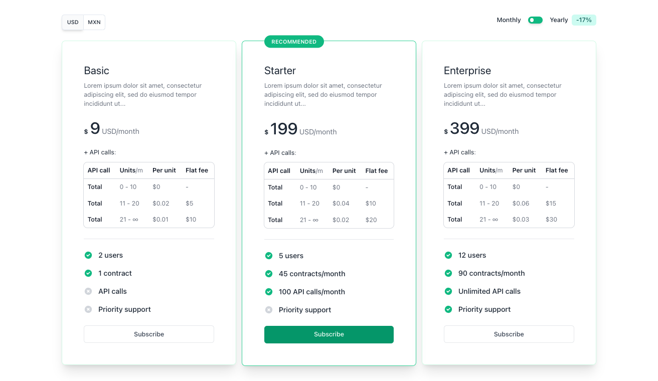 Flat rate + Usage-based