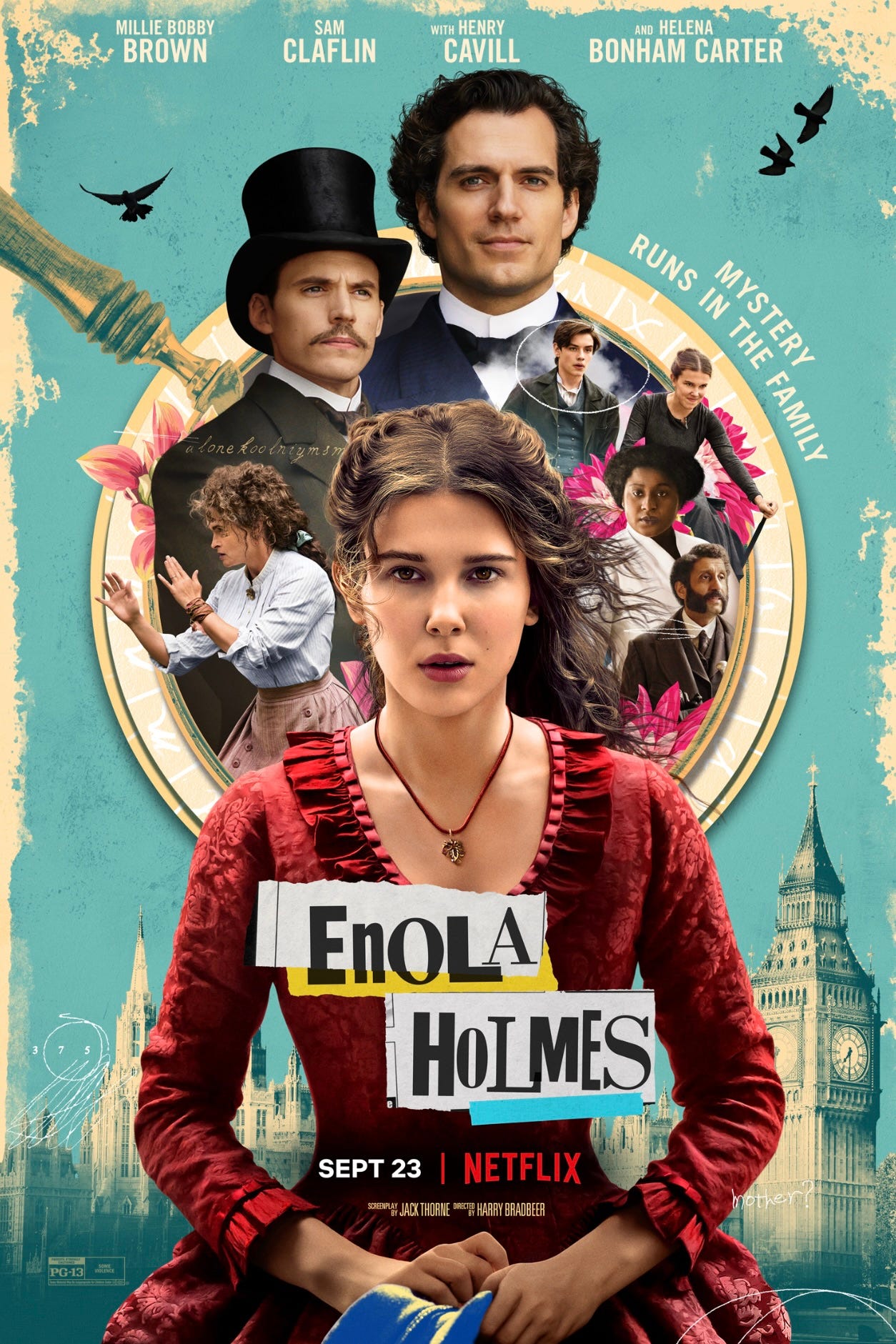 Enola Holmes, Millie Bobby Brown Netflix Film Adaptation Promo Poster