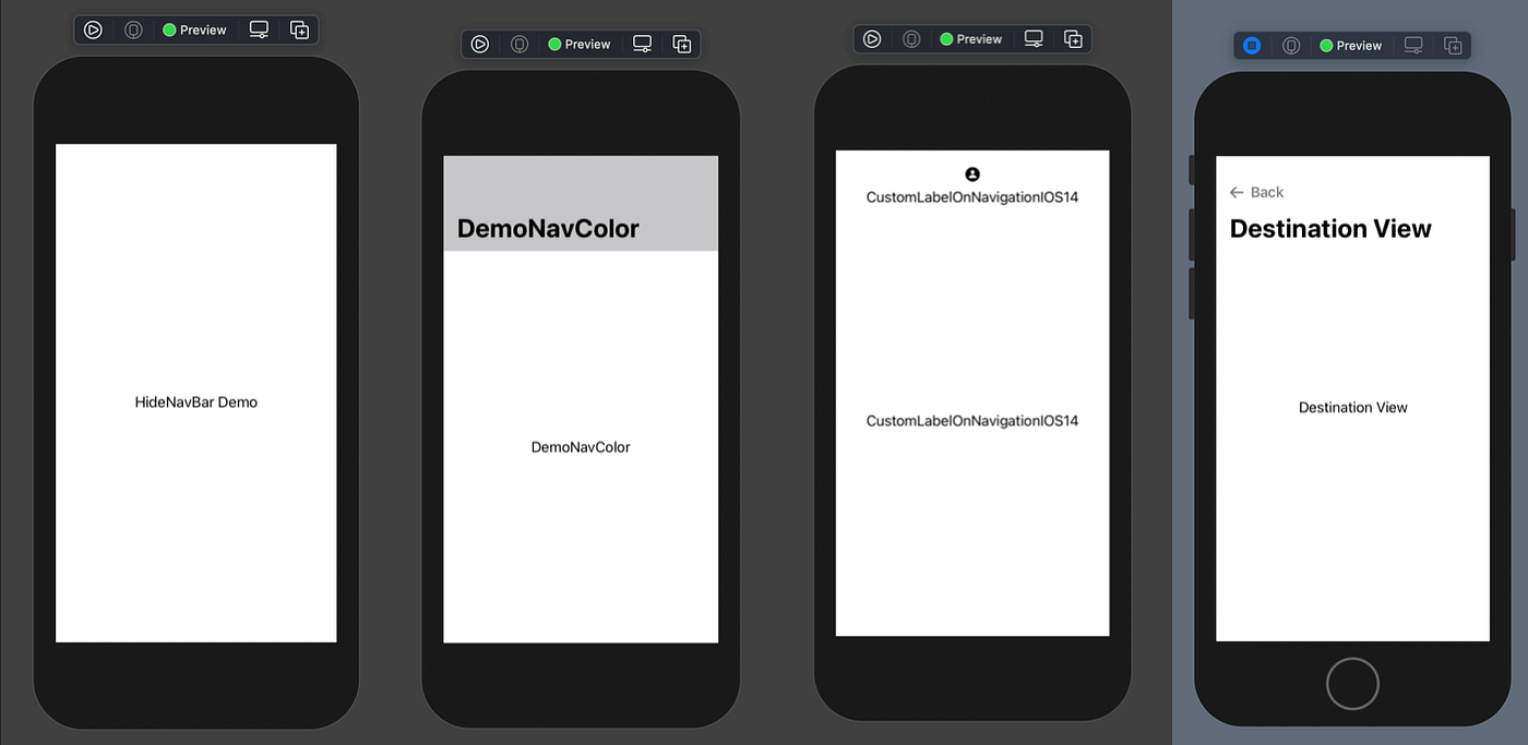 SwiftUI: Managing Navigation bar. Xcode 11+ — iOS 13+ | by Prafulla Singh |  Medium