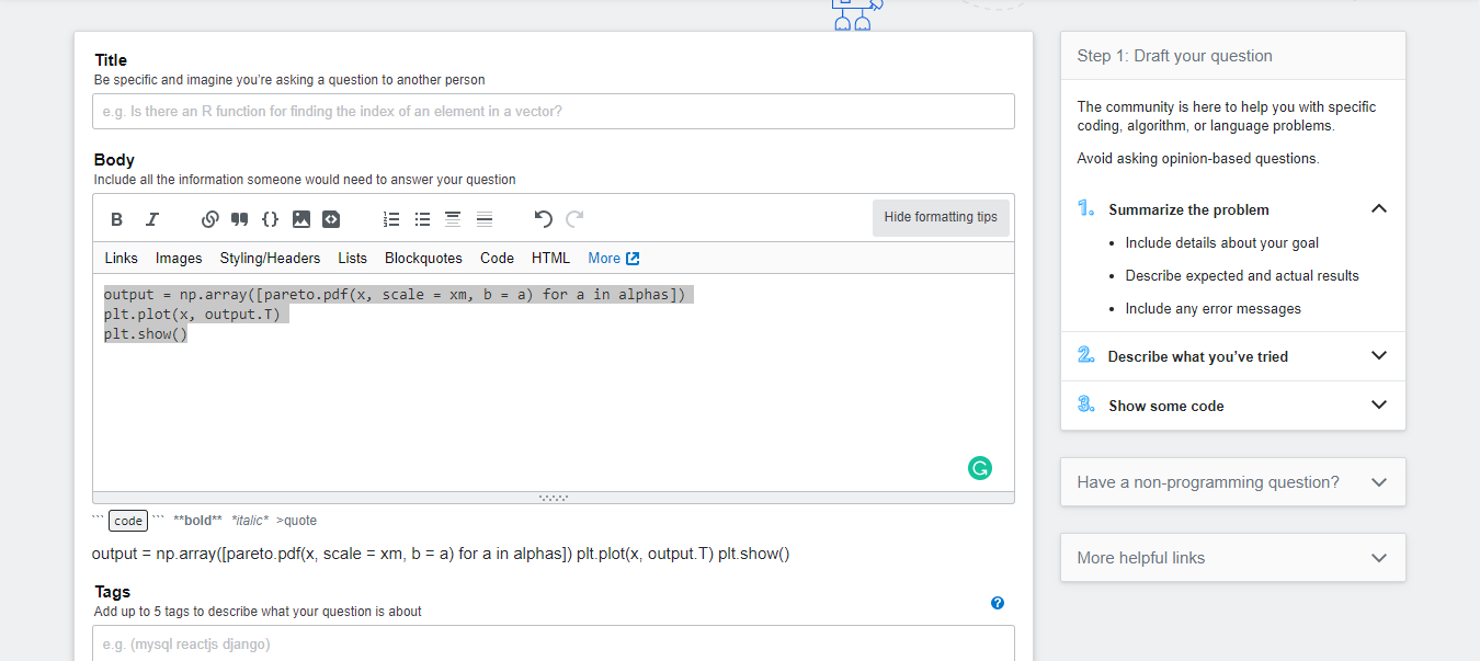 5 Ways to Embed Code in Stack Overflow | by Bipin P. | Analytics Vidhya |  Medium