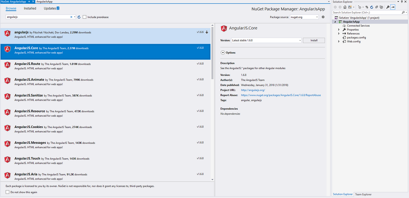 How to create AngularJS Project in VS 2017 | Quick Guide | by Faizan ...