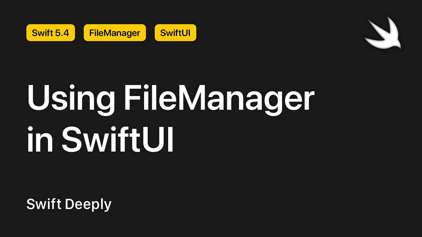 Using FileManager in SwiftUI. Exploring how to store data in SwiftUI | by  Can Balkaya | Better Programming