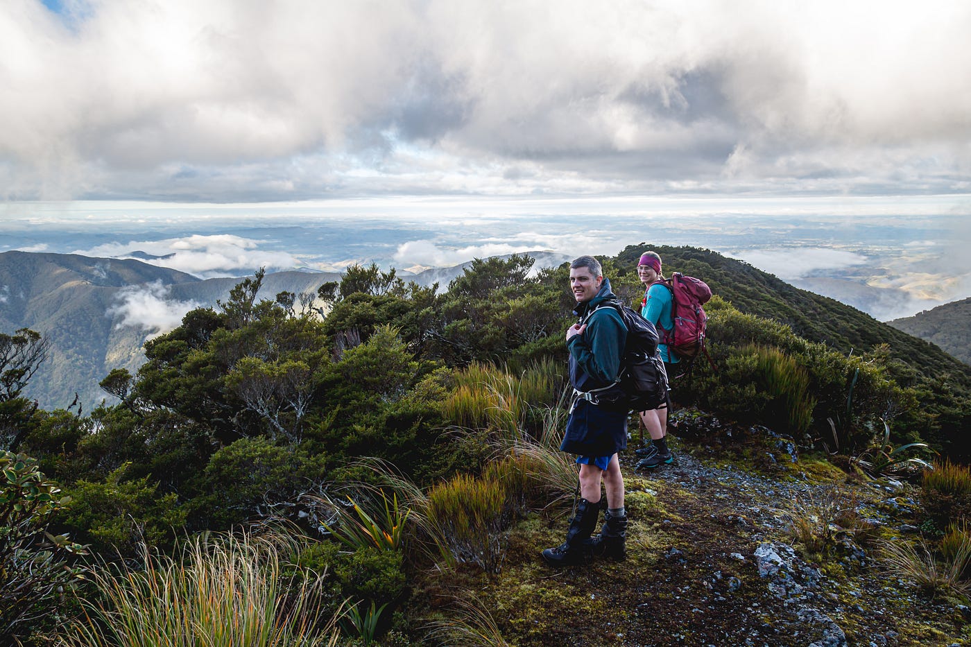 Trampers on a ridge