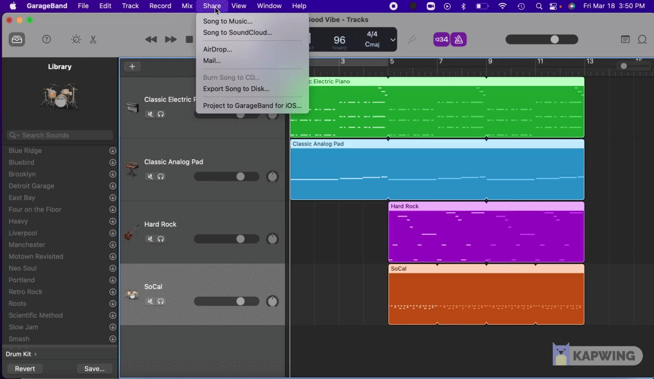 How to export a GarageBand project to MP3 | by Kayla Lee | GarageBand  Basics | Medium