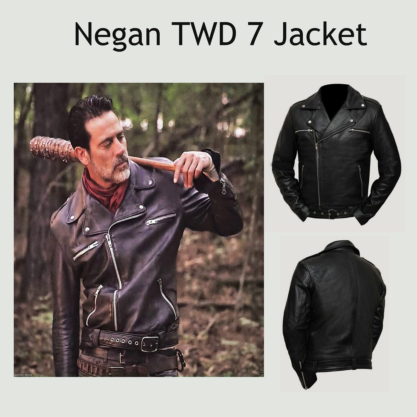The Walking Dead Season 7 Black Negan Leather Jacket by
