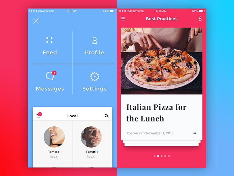 Mobile Menu Interactions & UI Design | by Adam Evans | Inspiration ...