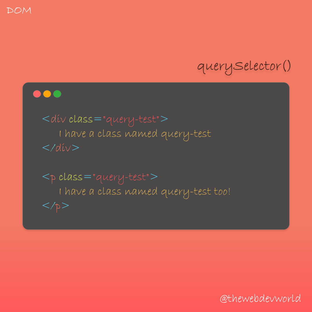 document.querySelector() by Deepika The  Dev World Medium