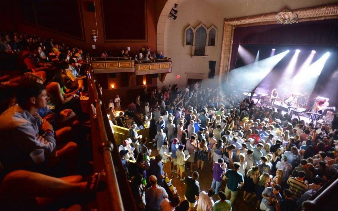 Second story view of the packed concert at Hargray Capitol Theatre