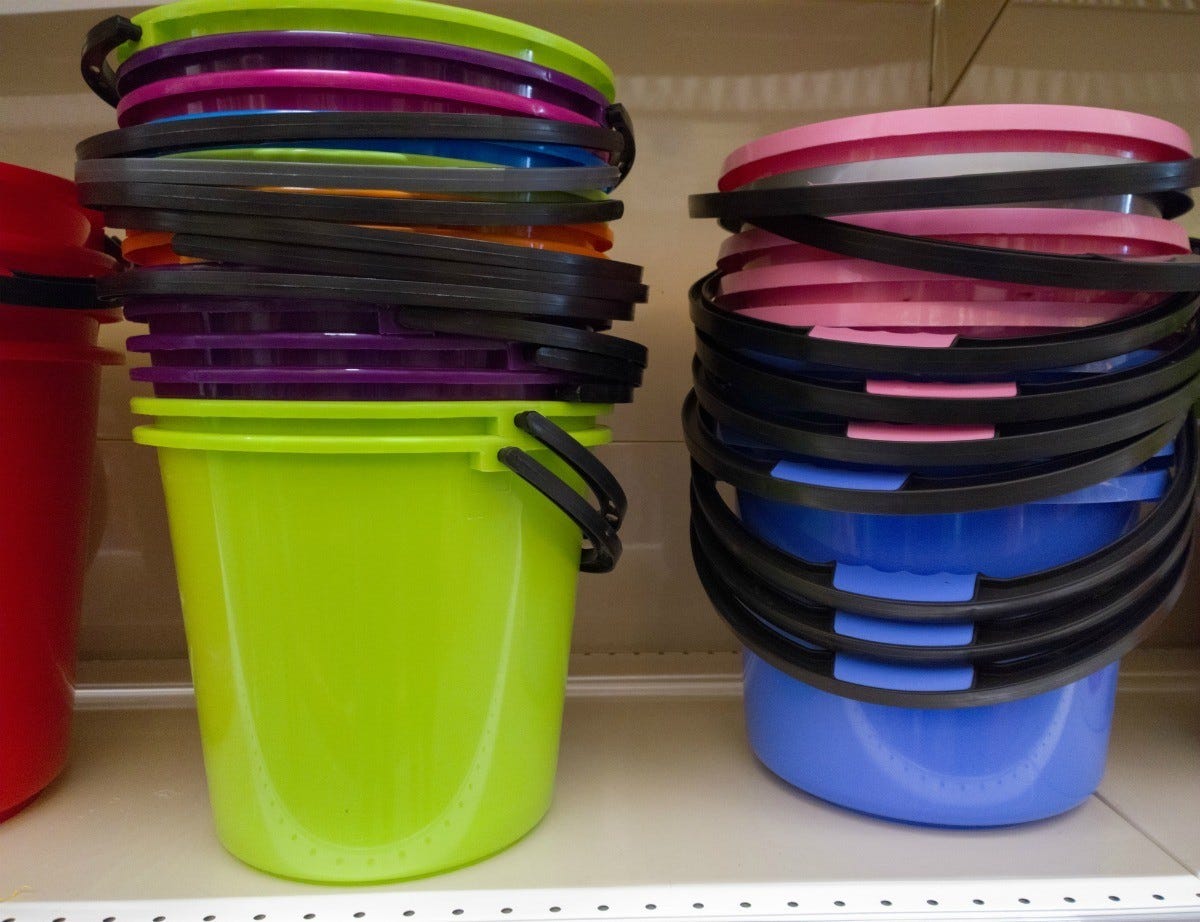 Why aren't buckets proper cylinders? | by Vijay Lakshminarayanan | Galileo  Onwards | Medium