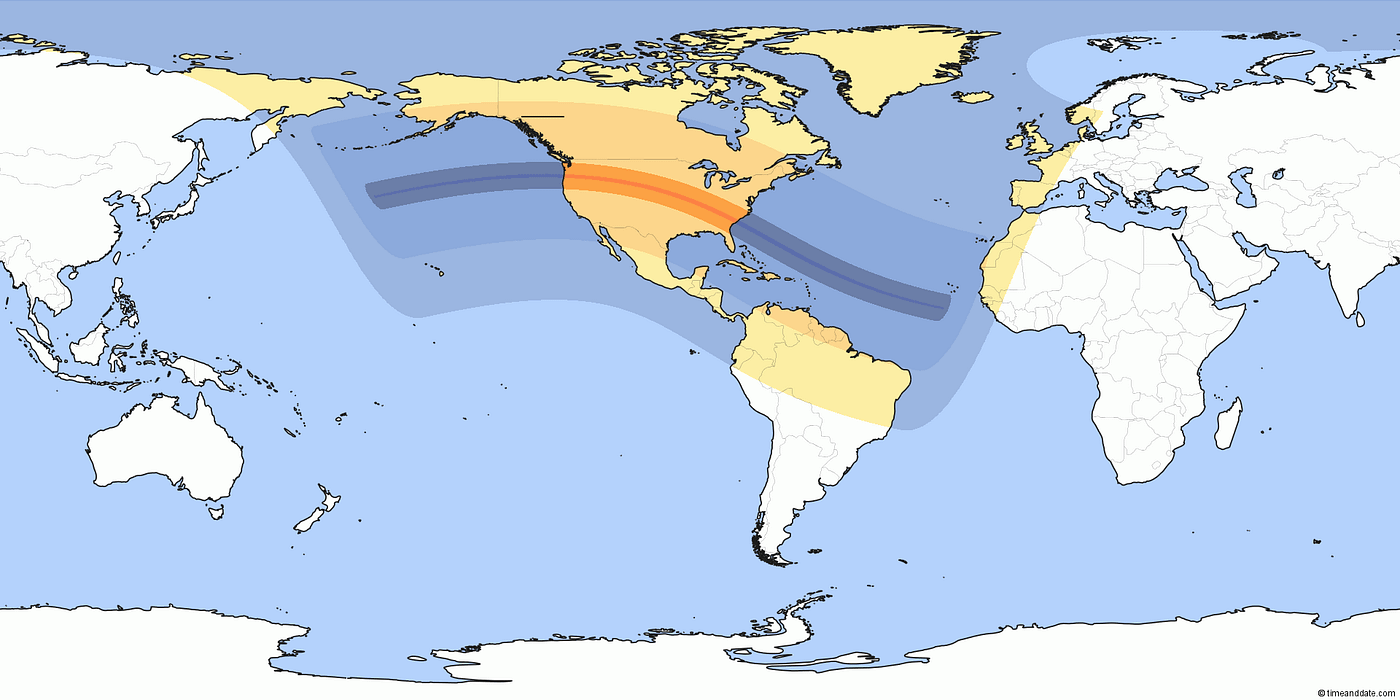 El gran eclipse americano. Será visible desde la República… | by Henry  Hidalgo | Horizonte Aparente | Medium