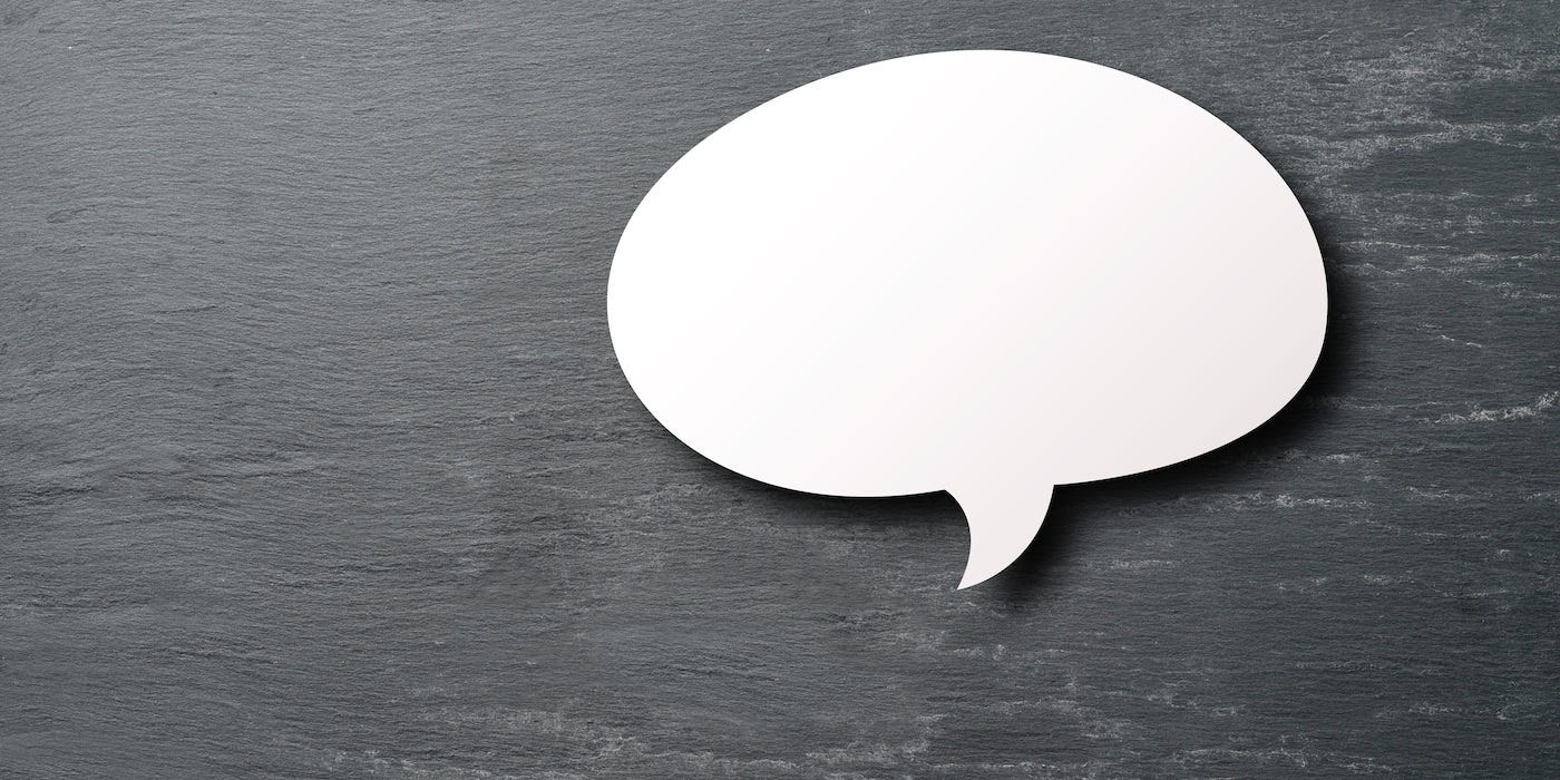 how to stop rambling / speech bubble