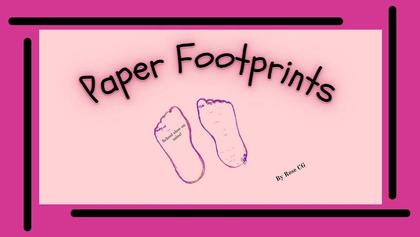 Image of a pair newspaper footprints.