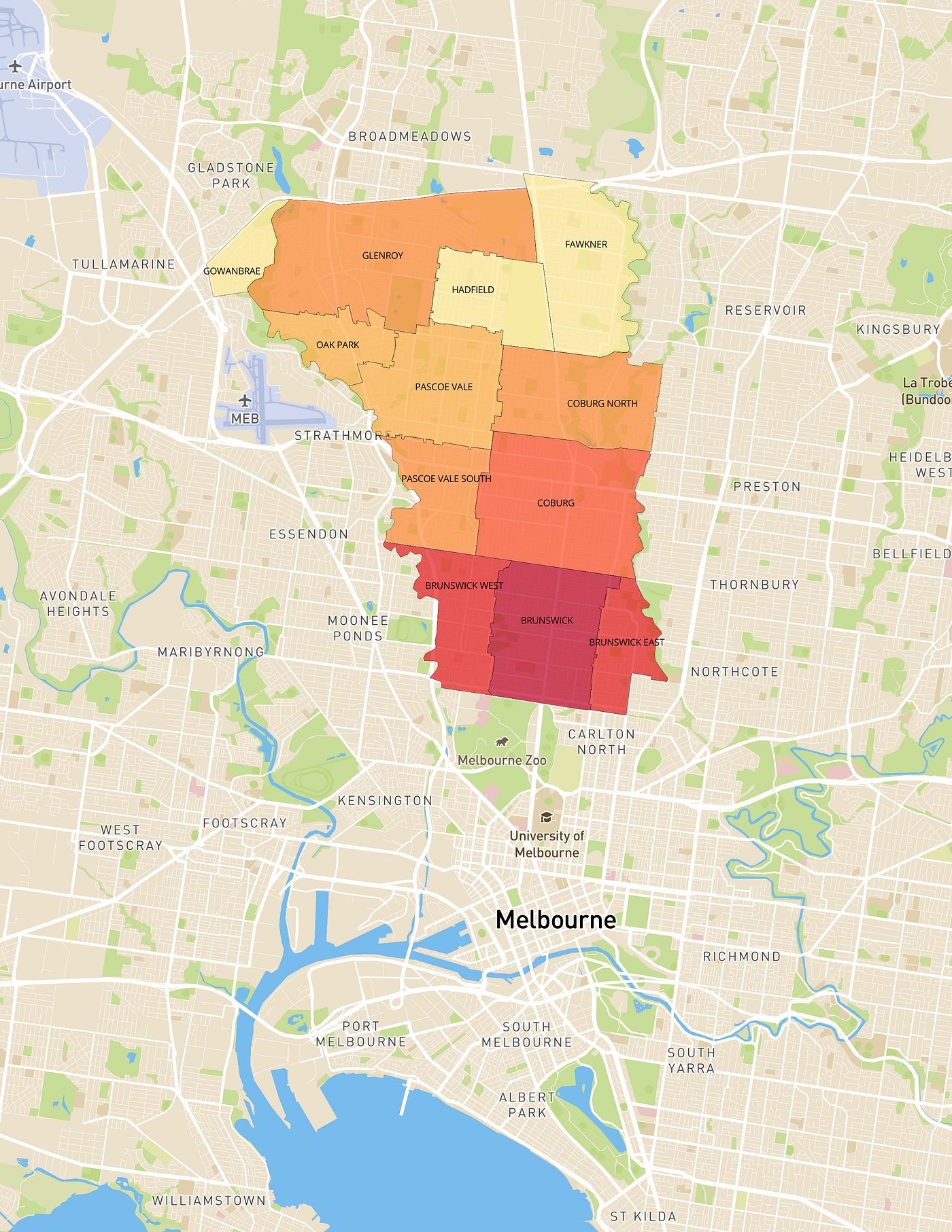 Northern Suburbs Melbourne Map A Guide To Building Maps With Australian Suburbs | Medium